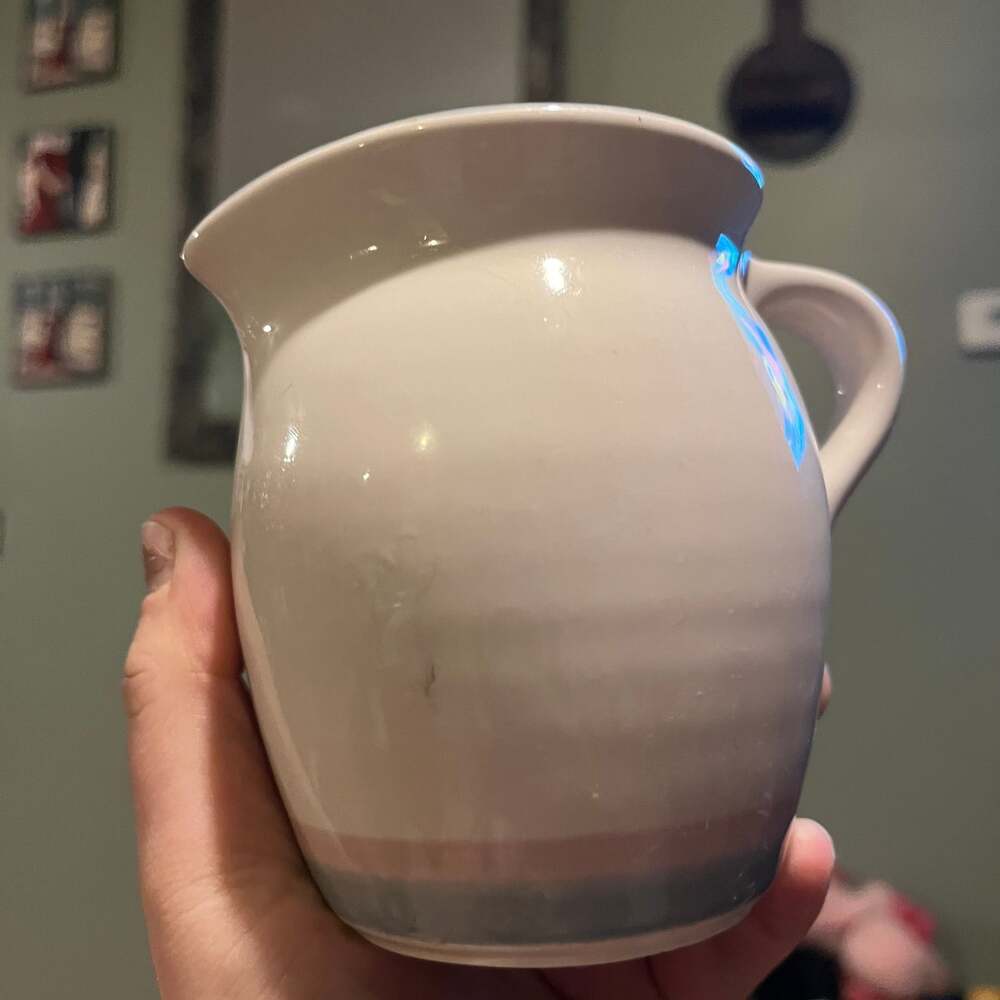 Vintage Pfaltzgraff Aura Creamer Pink & Blue Stripes